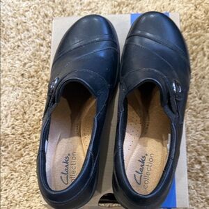 Clarks Black Leather Loafers